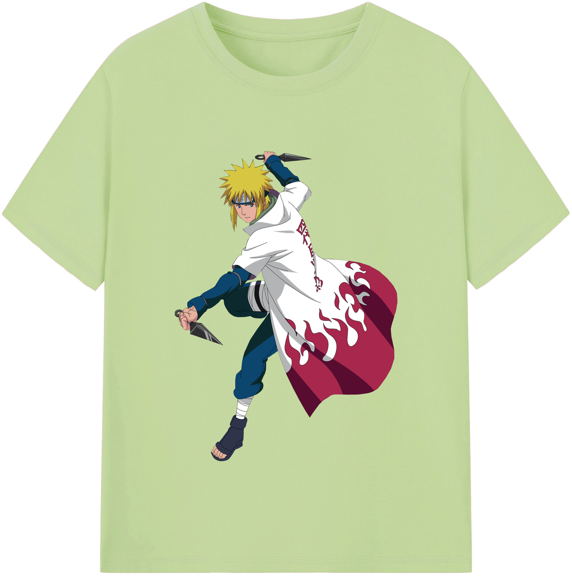 （画像用） NARUTO -ナルト- 波風 ミナト Namikaze Minato 綿100％半袖Tシャツ（フロントプリント）